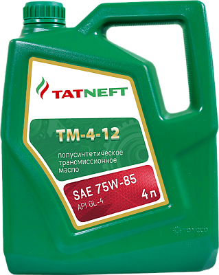 Масло трансмиссионное Татнефть   ТМ 4-12   75W-85 Канистра    4  л фото 1