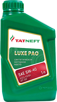 Масло моторное Татнефть   LUXE  PAO   5W-40 Канистра    1  л фото