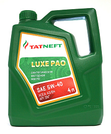 Масло моторное Татнефть   LUXE  PAO   5W-40 Канистра    4  л фото